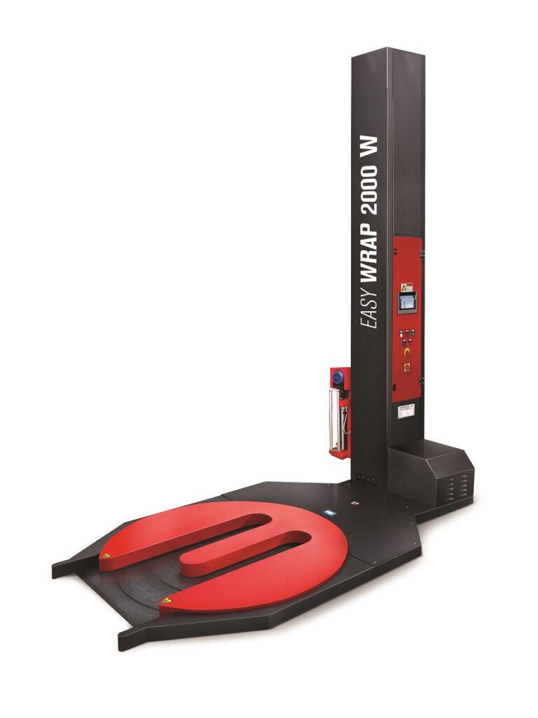 Banderoleuse semi-automatique à plateau ouvert