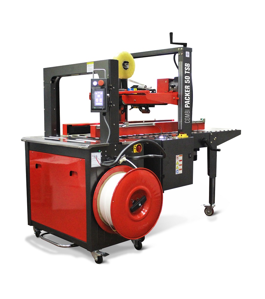 Scotcheuse et cercleuse de cartons combinée