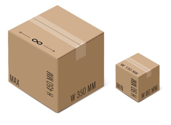 Taille des cartons pour scotcheuse Low Tape 50 SB